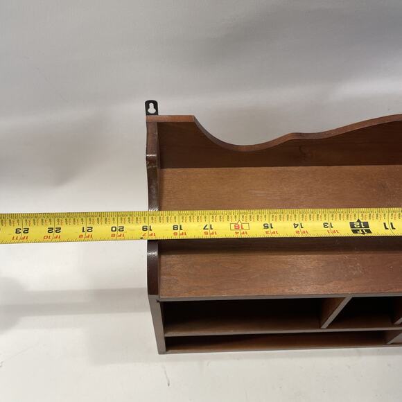 Vintage Farmhouse Wall Display Shelf Curio w/Drawer Shaker Style Small 19” Wood - Picture 8 of 11